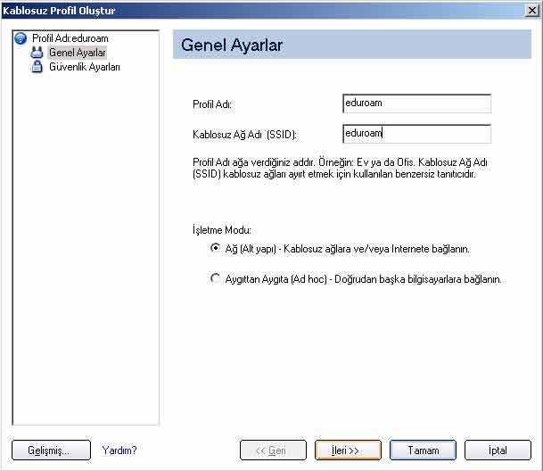 Intel Proset Kablosuz Ayarları